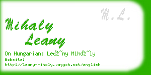 mihaly leany business card